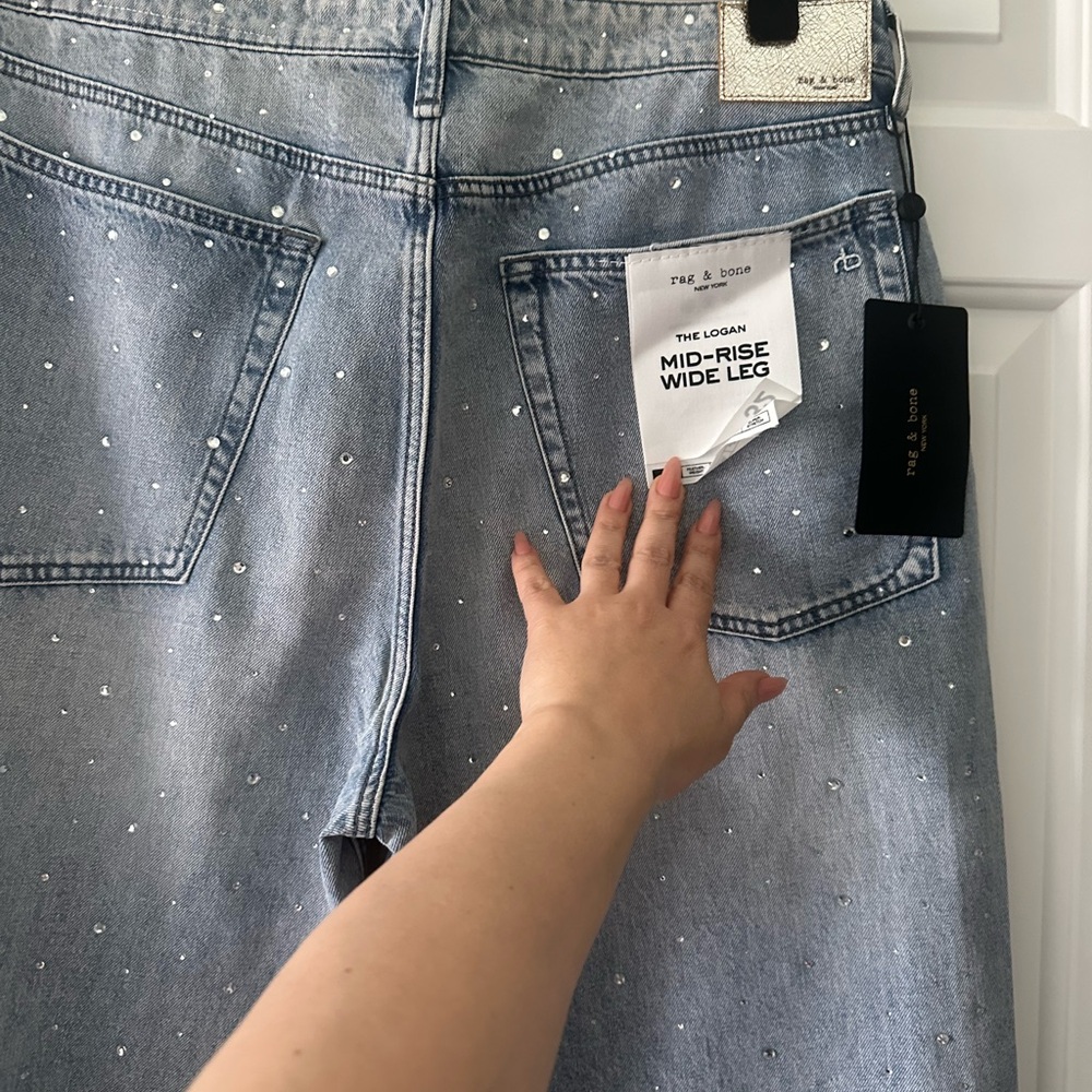 rag & bone The Logan Mid Rise Wide Leg Jeans